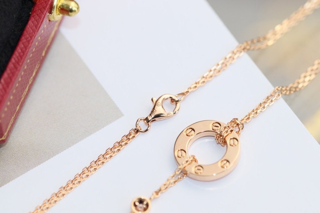 Loco LOVE NECKLACE ADJUSTABLE ROSE GOLD 2 DIAMOND