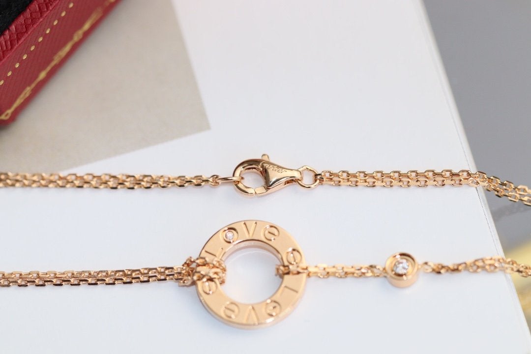 Loco LOVE NECKLACE ADJUSTABLE ROSE GOLD 2 DIAMOND