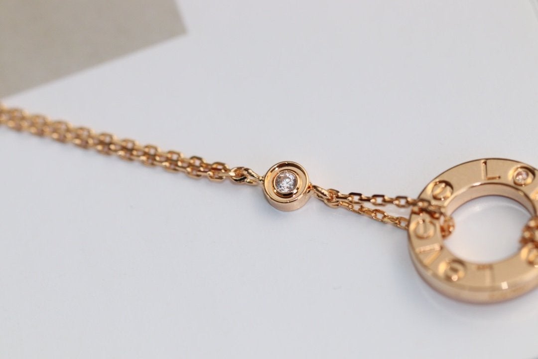 Loco LOVE NECKLACE ADJUSTABLE ROSE GOLD 2 DIAMOND
