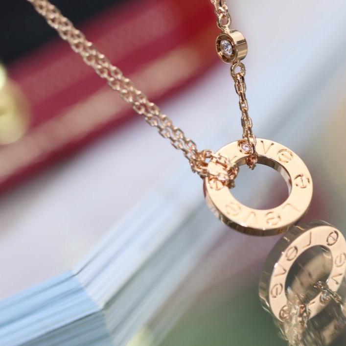 Loco LOVE NECKLACE ADJUSTABLE ROSE GOLD 2 DIAMOND