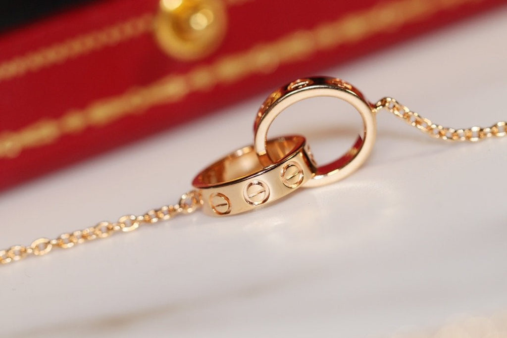 Loco LOVE NECKLACE PINK GOLD AND SILVER