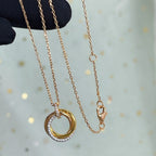 Loco TRINITY NECKLACE SILVER GOLD PINK GOLD DIAMONDS