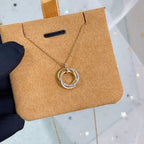 Loco TRINITY NECKLACE SILVER GOLD PINK GOLD DIAMONDS