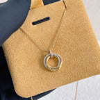 Loco TRINITY NECKLACE SILVER GOLD PINK GOLD DIAMONDS