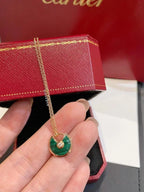 Loco AMULETTE ROSE GOLD MALACHITE NECKLACE
