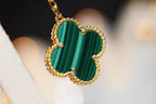 Loco CLOVER EARRINGS GOLD MALACHITE DIAMOND 3 MOTIF