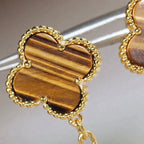 Loco CLOVER  2 MOTIF  TIGER EYE CARNELIAN EARRINGS