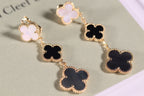 Loco CLOVER EARRINGS GOLD ONYX MOP 3 MOTIF