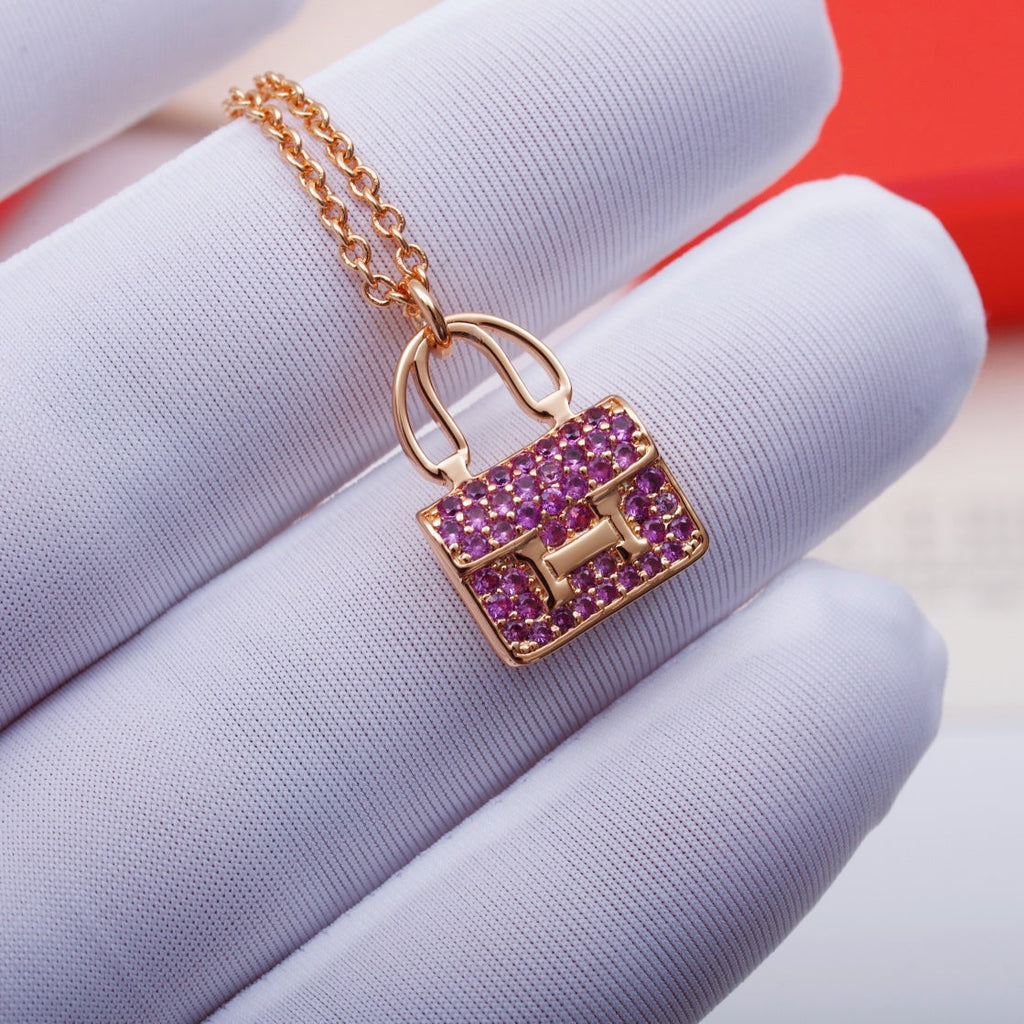 Loco CONSTANCE PEDANT PURPLE DIAMOND NECKLACE