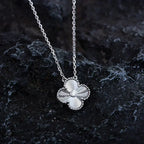 Loco CLOVER  15MM DIAMOND LASER NECKLACE SILVER