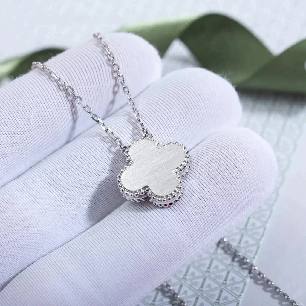 Loco CLOVER  15MM DIAMOND LASER NECKLACE SILVER