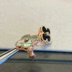 Loco CLOVER MEDIUM 1 MOTIFS GRAY MOP  DIAMOND EARRINGS