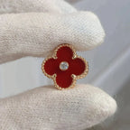 Loco CLOVER MEDIUM 1 MOTIFS CARNELIAN  DIAMOND earrings