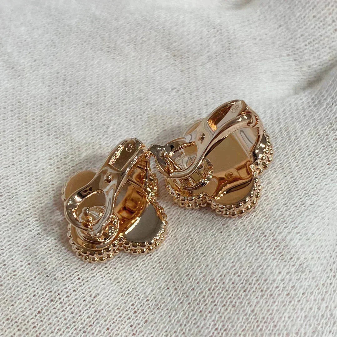 Loco CLOVER MEDIUM 1 MOTIFS CARNELIAN  DIAMOND earrings