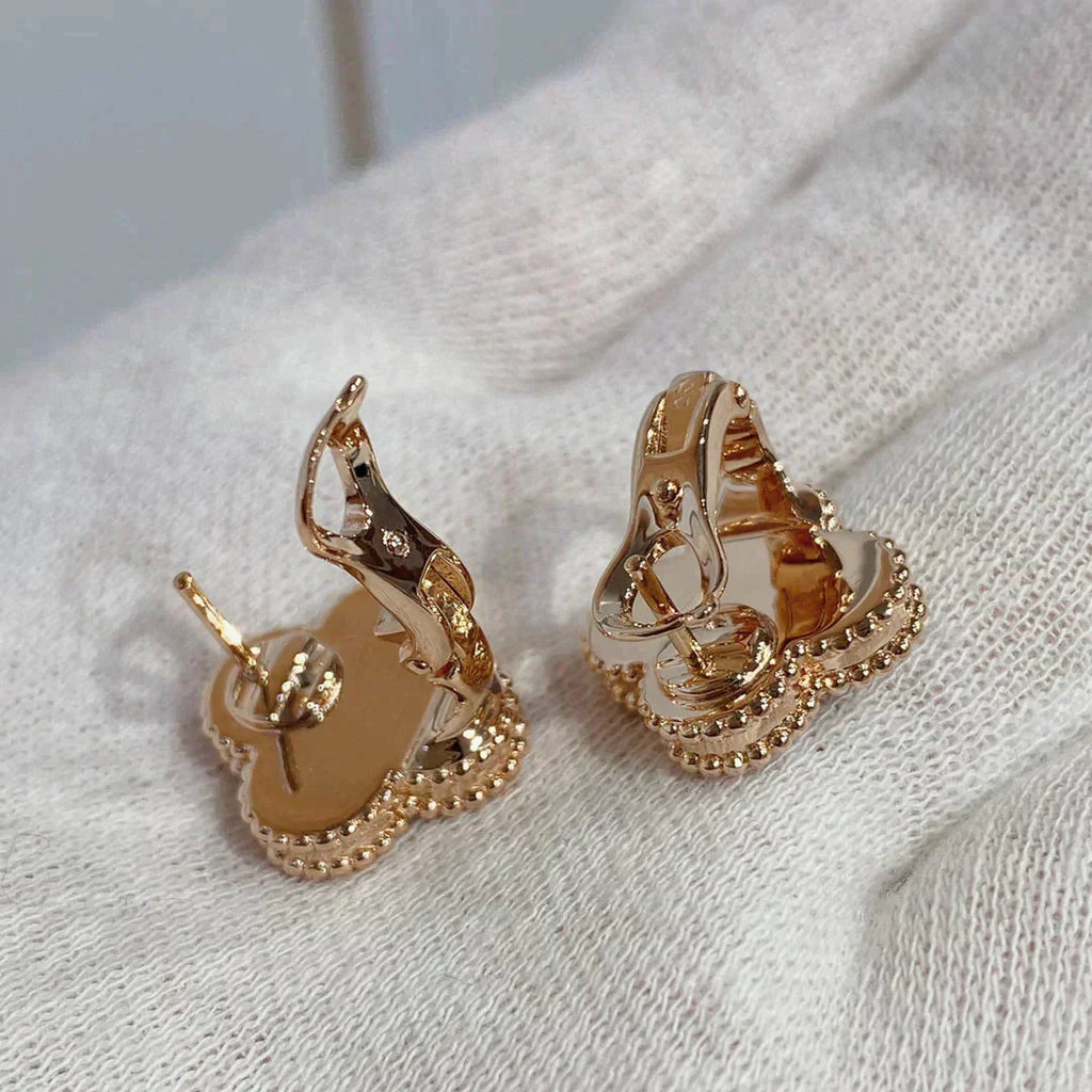 Loco CLOVER MEDIUM 1 MOTIFS CARNELIAN  DIAMOND earrings