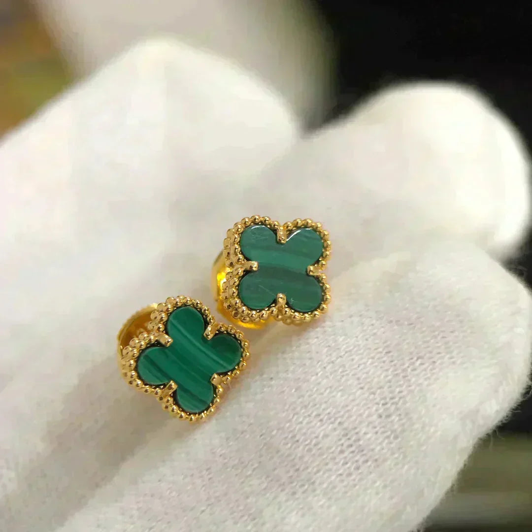 Loco CLOVER MINI 9.5MM MALACHITE  EARRINGS