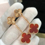 Loco CLOVER 2 MOTIF  LASER CARNELIAN EARRINGS