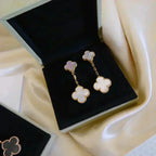 Loco CLOVER 2 MOTIF WHITE MOP EARRINGS