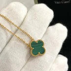 Loco CLOVER 15MM MALACHITE SINGLE FLOWER  NECKLACE