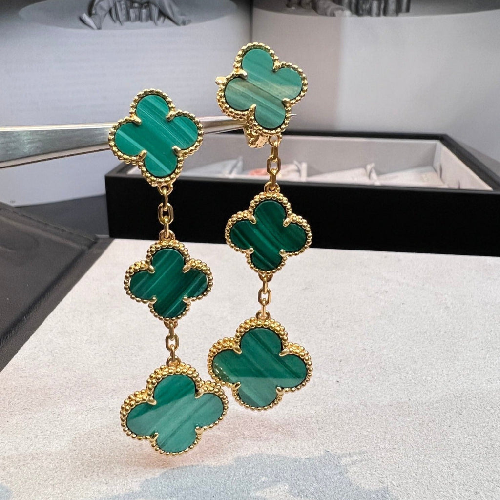 Loco CLOVER MALACHITE 3 MOTIFS GOLD