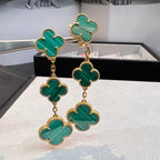 Loco CLOVER MALACHITE 3 MOTIFS GOLD