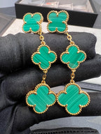Loco CLOVER MALACHITE 3 MOTIFS GOLD
