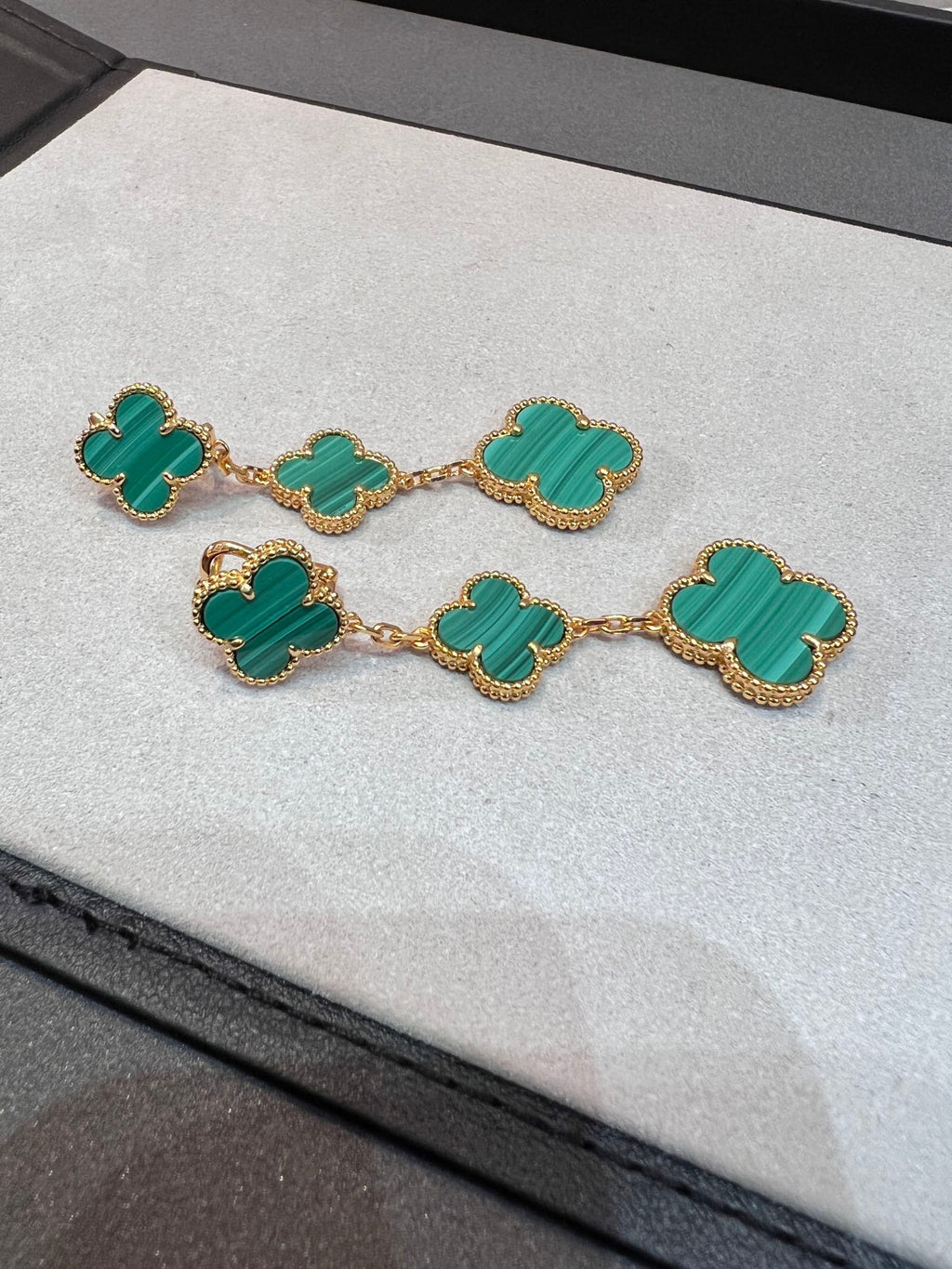 Loco CLOVER MALACHITE 3 MOTIFS GOLD
