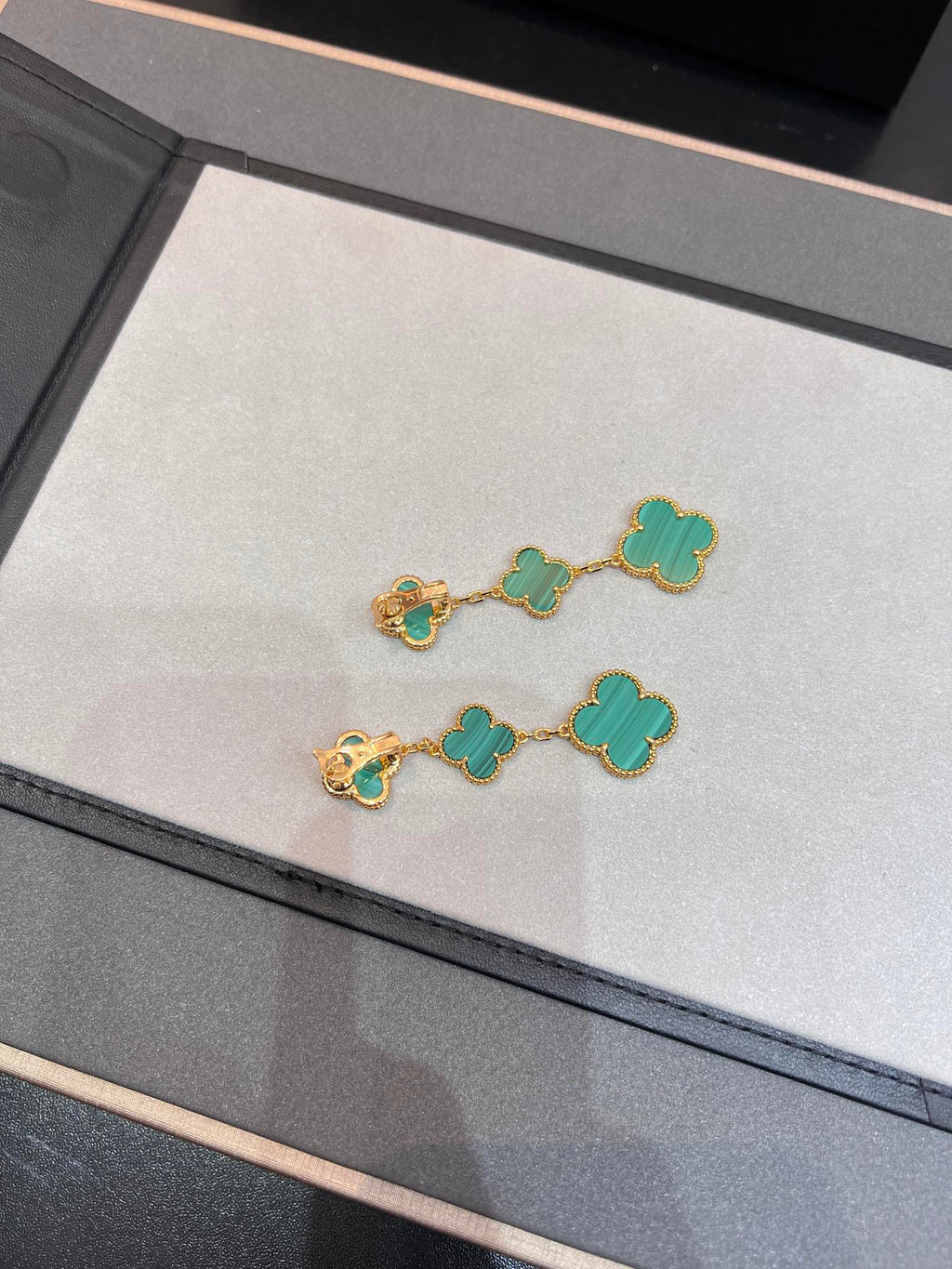 Loco CLOVER MALACHITE 3 MOTIFS GOLD