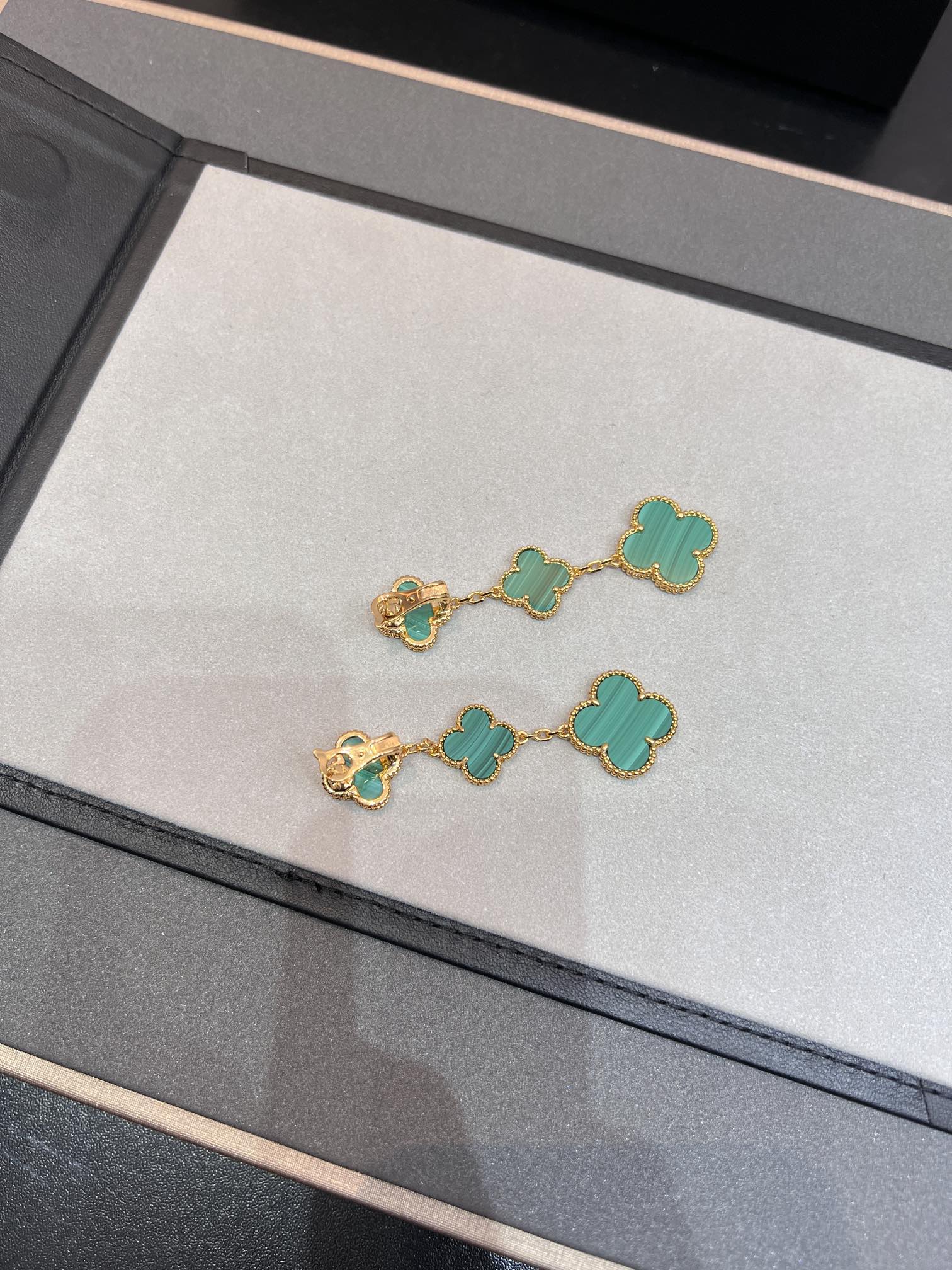 Loco CLOVER MALACHITE 3 MOTIFS GOLD