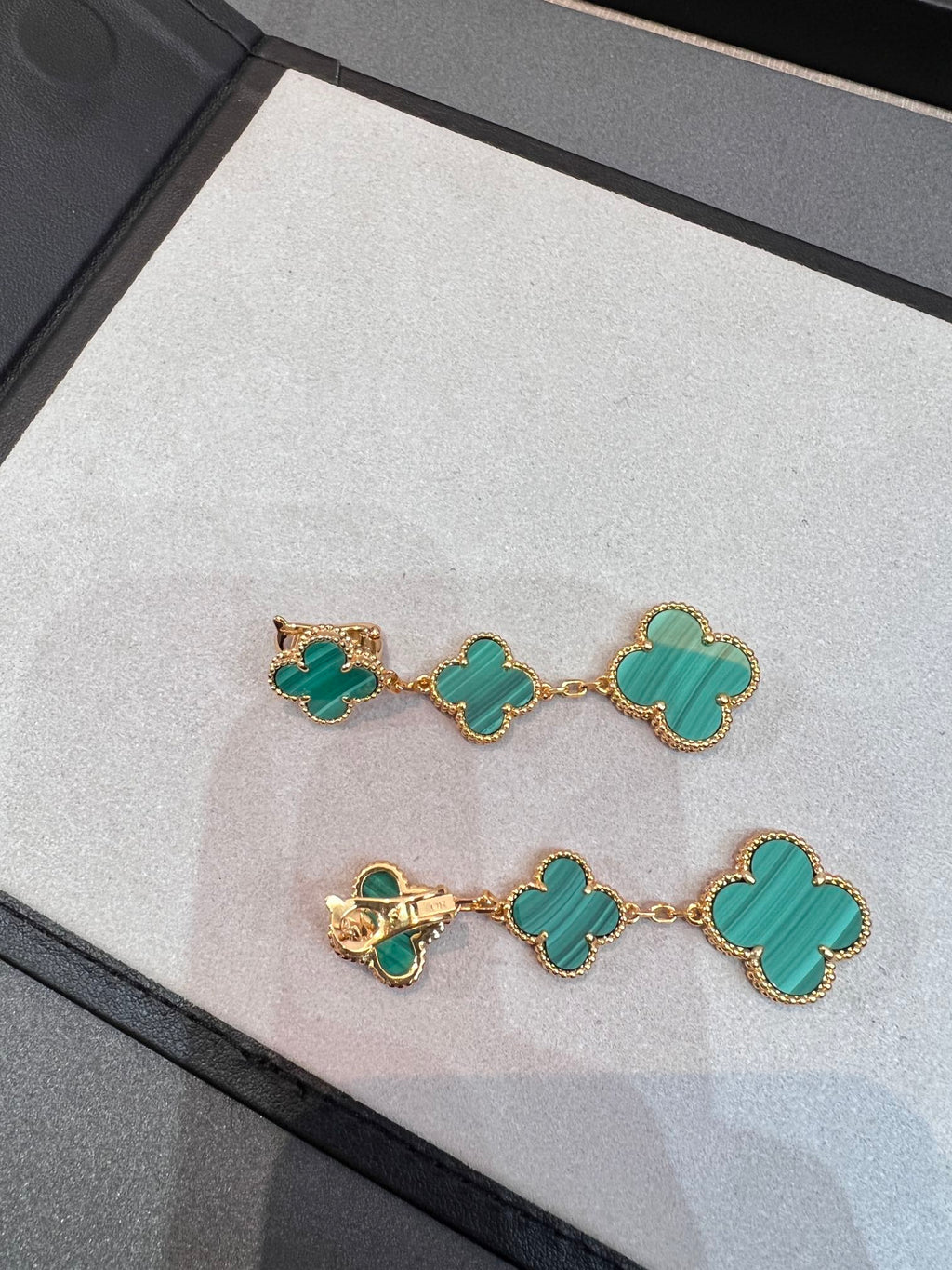 Loco CLOVER MALACHITE 3 MOTIFS GOLD