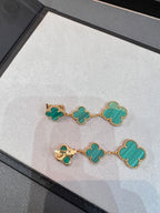 Loco CLOVER MALACHITE 3 MOTIFS GOLD