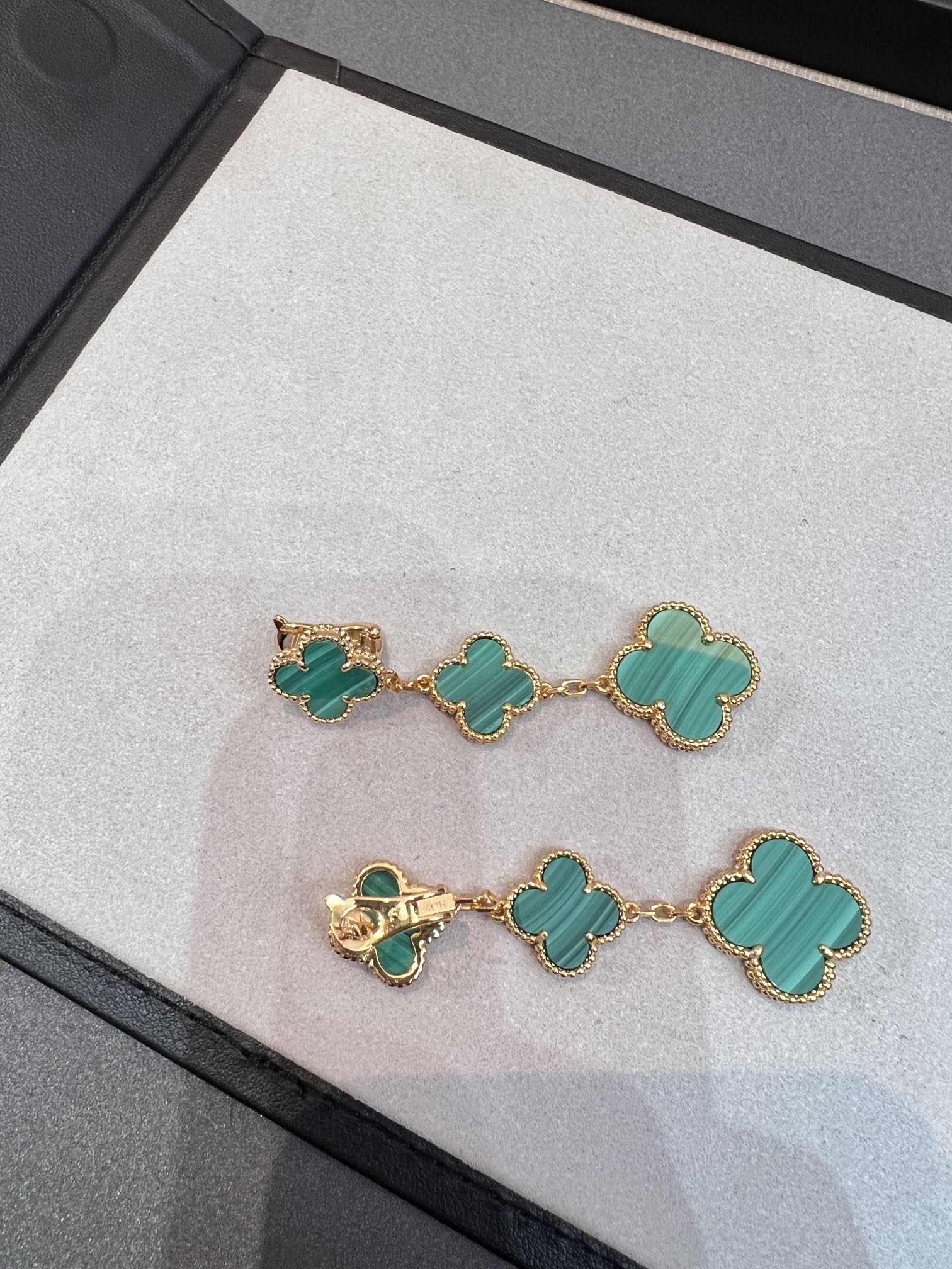 Loco CLOVER MALACHITE 3 MOTIFS GOLD