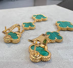 Loco CLOVER MALACHITE 3 MOTIFS GOLD