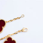 Loco CLOVER BRACELET 5 MOTIFS CARNELIAN TIGER EYE