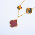 Loco CLOVER BRACELET 5 MOTIFS CARNELIAN TIGER EYE
