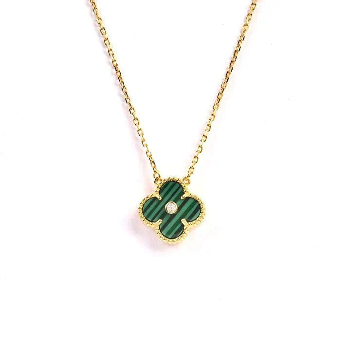 Loco CLOVER 15MM DIAMOND TURQUOISE NECKLACE