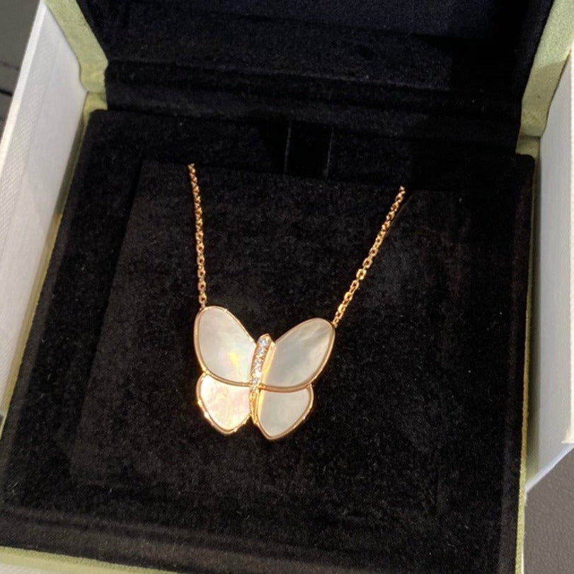Loco BUTTERFLY GOLD MOP DIAMOND NECKLACE