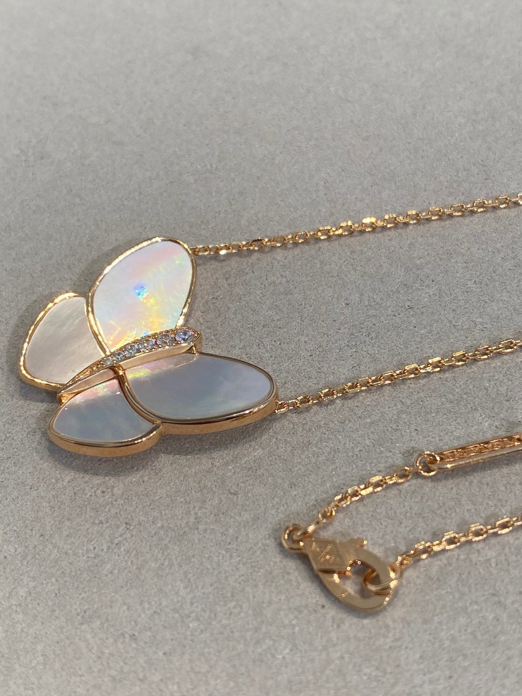 Loco BUTTERFLY GOLD MOP DIAMOND NECKLACE