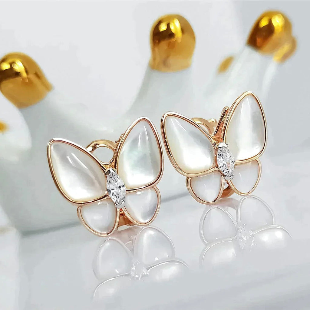 Loco BUTTERFLY MOP DIAMOND EARRINGS