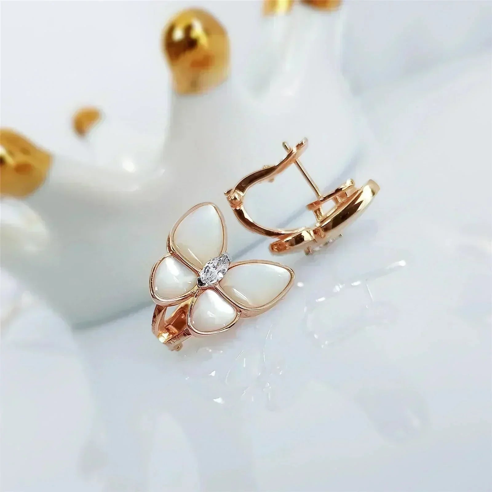 Loco BUTTERFLY MOP DIAMOND EARRINGS