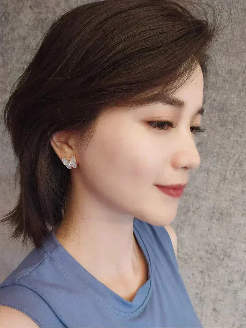 Loco BUTTERFLY MOP DIAMOND EARRINGS