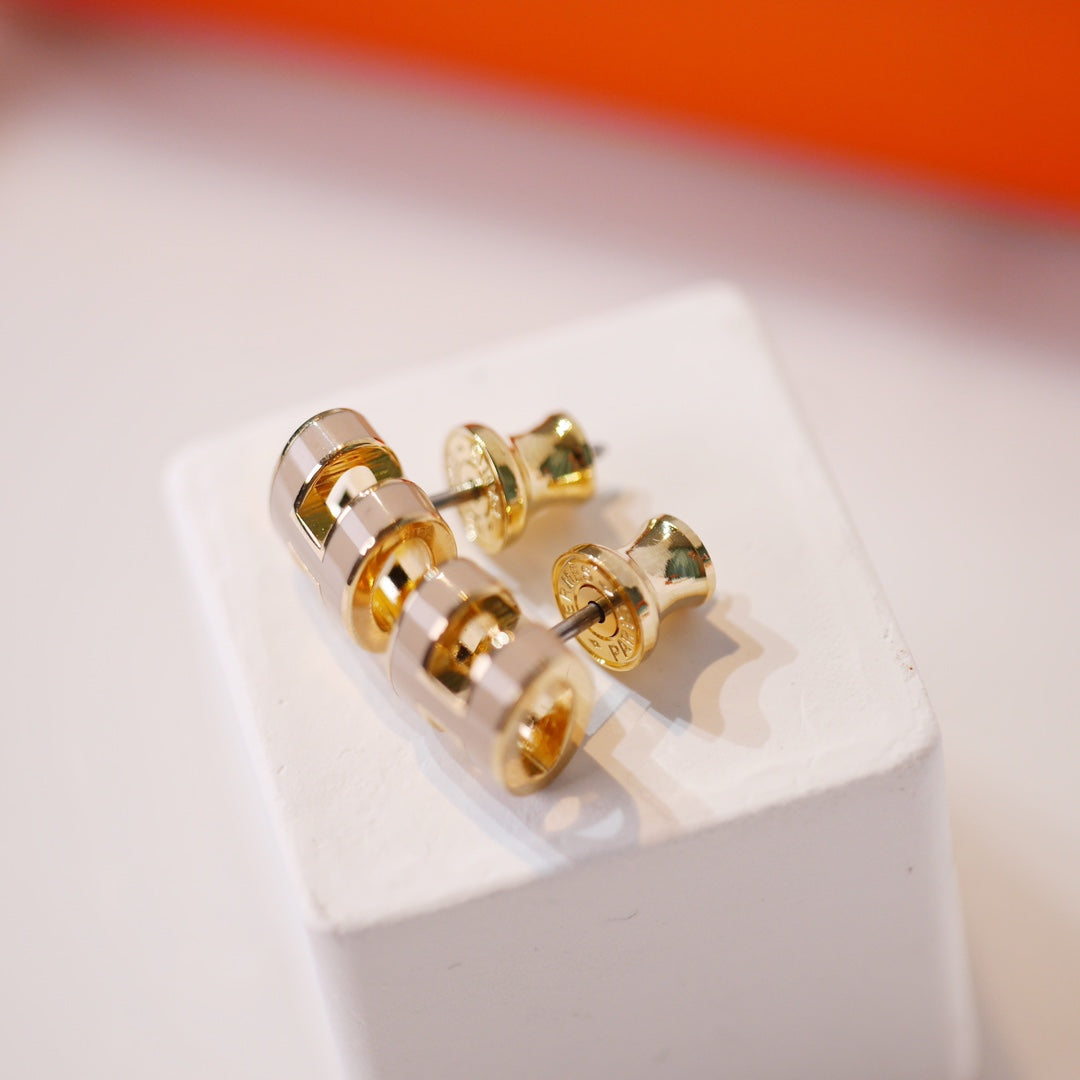 Loco MINI POP H GOLD EARRINGS GREY