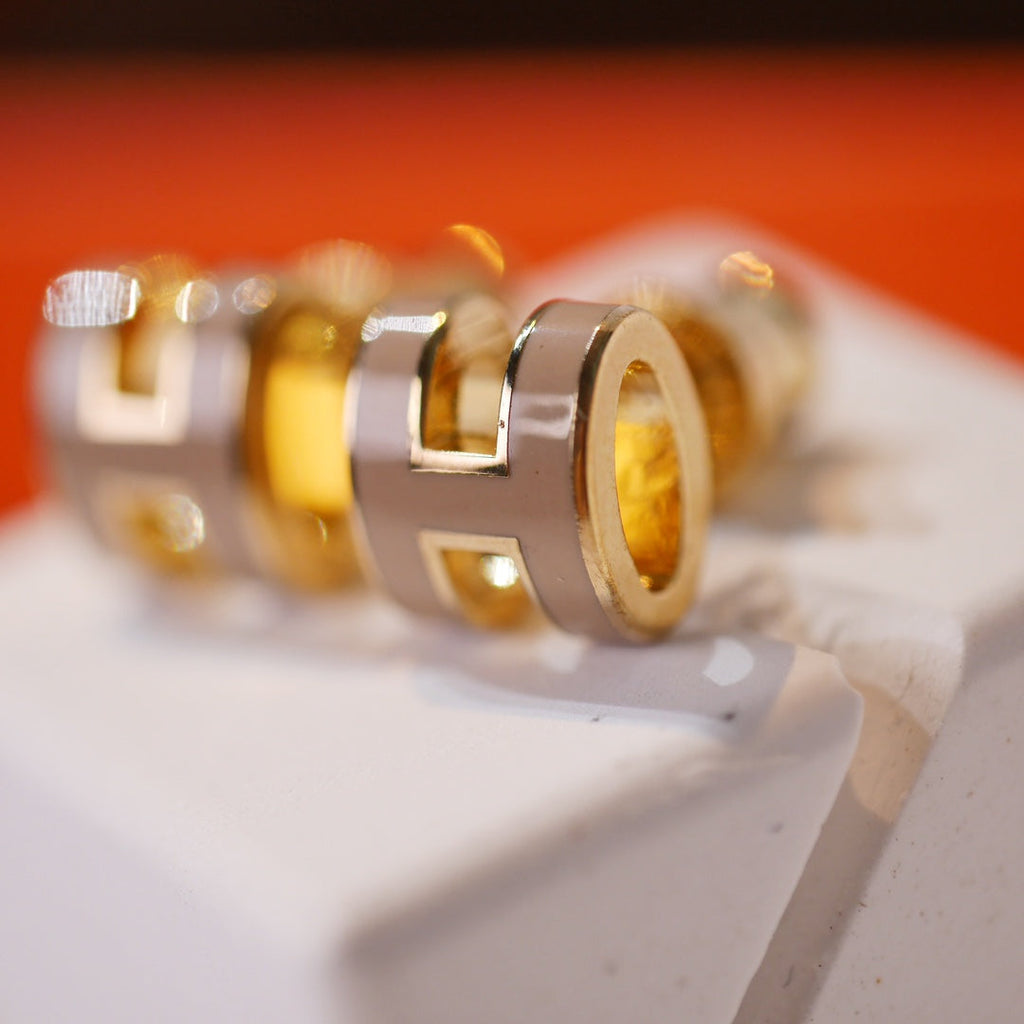 Loco MINI POP H GOLD EARRINGS GREY