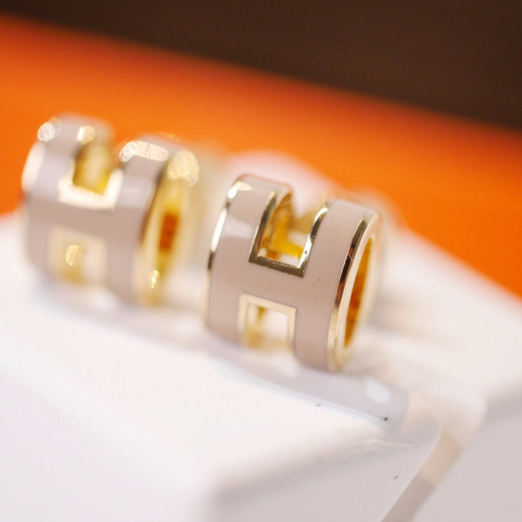 Loco MINI POP H GOLD EARRINGS GREY