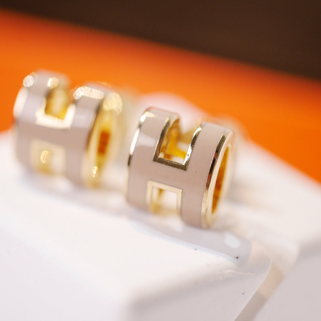 Loco MINI POP H GOLD EARRINGS GREY