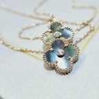 Loco CLOVER 15MM DIAMOND AND MOTHER-OF-GREY NECKLACE