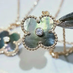 Loco CLOVER 15MM DIAMOND AND MOTHER-OF-GREY NECKLACE