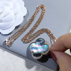 Loco CLOVER 25MM GOLD DARK MOP BIG CLOVER NECKLACE