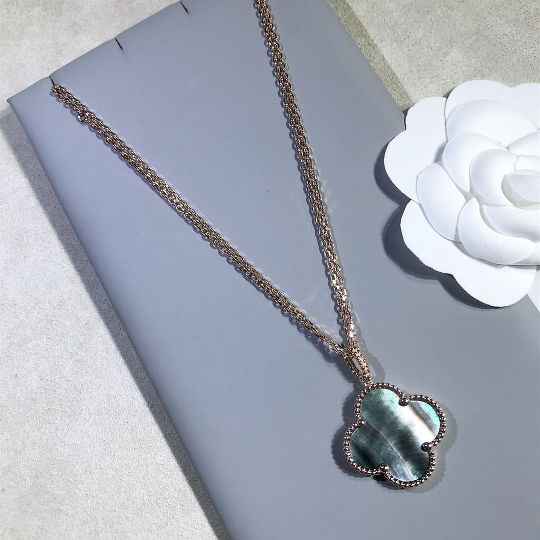 Loco CLOVER 25MM GOLD DARK MOP BIG CLOVER NECKLACE