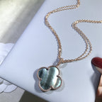 Loco CLOVER 25MM GOLD DARK MOP BIG CLOVER NECKLACE